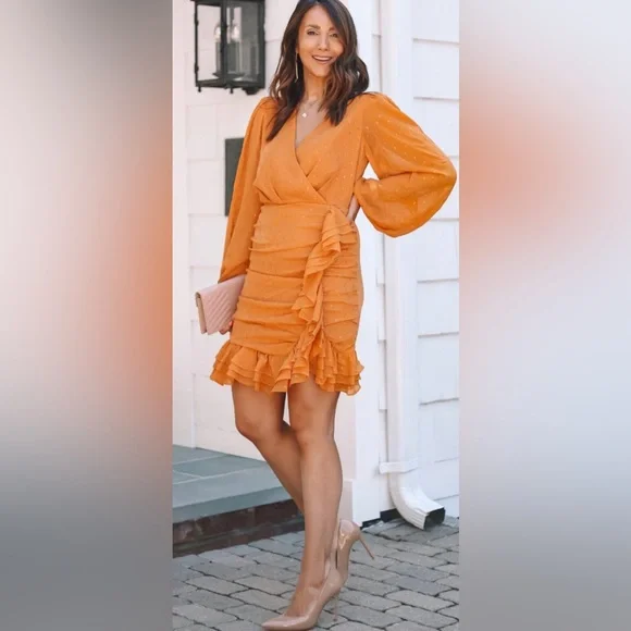 orange short dress formal Short Sequin Orange Homecoming Dresses Tight Cocktail Dress US14 / Custom Color